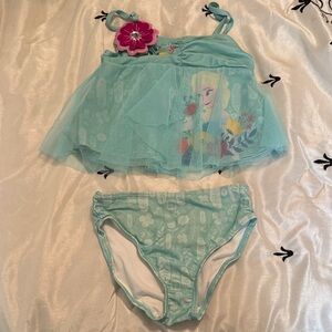 Disney Aqua Elsa Tulle Tankini with Floral Charm